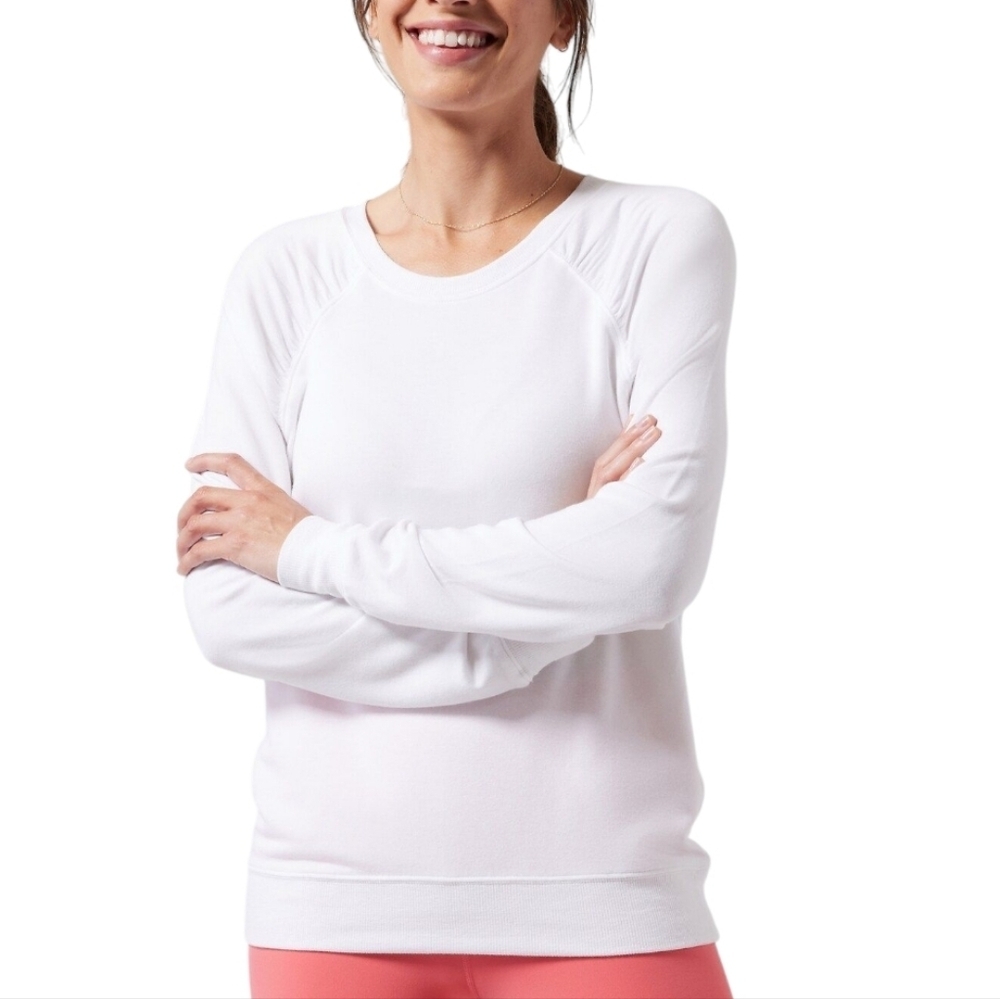 Athleta Mindset Pacific Sweatshirt Women XL White Loungewear